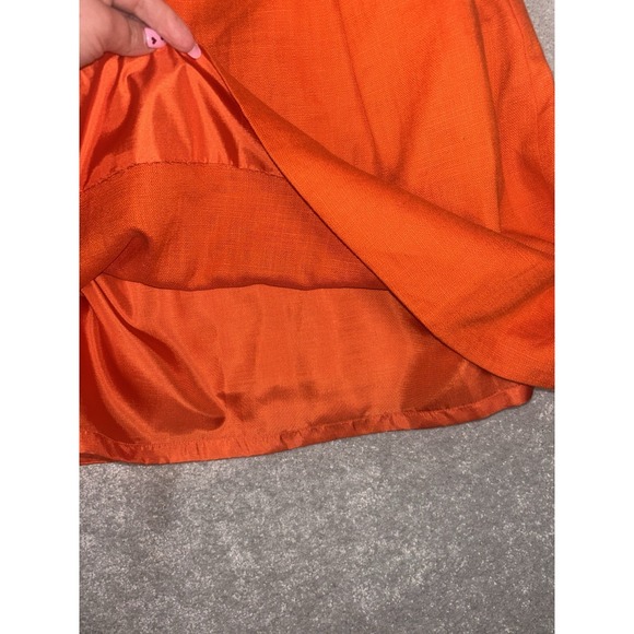 Kate Spade New York Orange Linen Shine Fit & Flare Mini Blue w Pockets - 6 - Picture 7 of 12